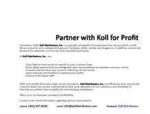 Tablet Screenshot of kolldistributors.com